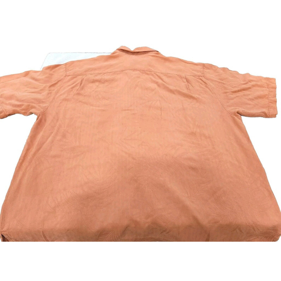 Tommy Bahama Mens 100% Silk Shirt Hawaiian Short Sleeves Floral Button Up *Flaw* - Picture 8 of 9